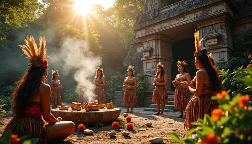 participez à une cérémonie maya au lever du soleil en riviera maya et vivez une expérience spirituelle unique au cœur de traditions ancestrales.