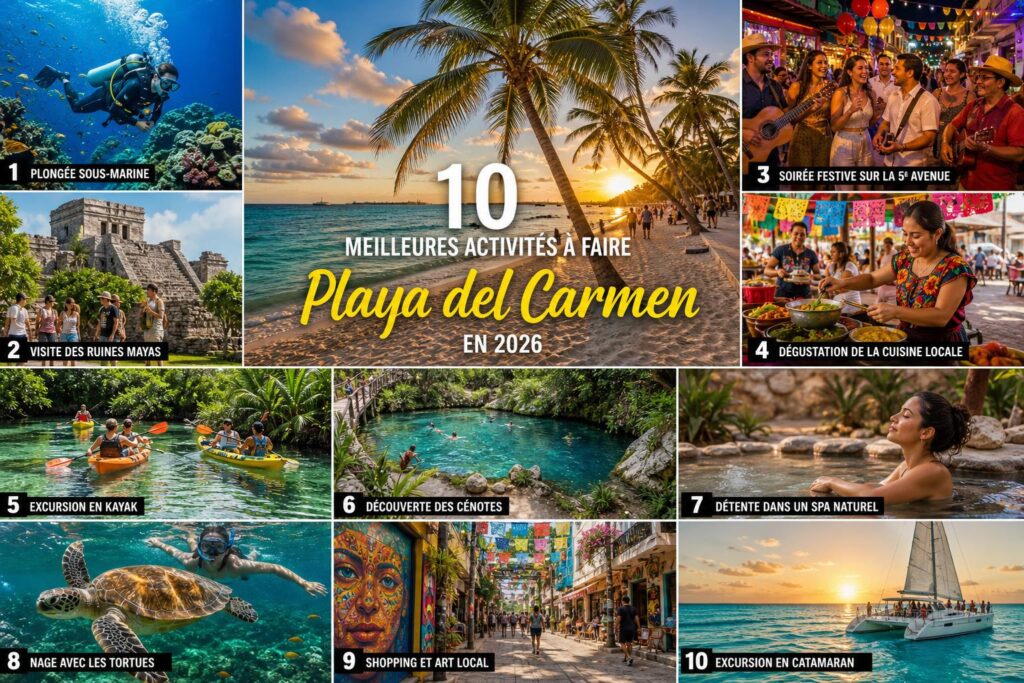 découvrez les 10 activités incontournables à playa del carmen en 2026 pour vivre un séjour inoubliable alliant aventures, plages paradisiaques et culture locale.