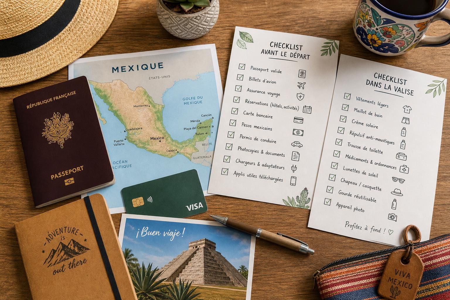 découvrez notre guide complet pour préparer votre voyage au mexique en 30 jours avec une checklist détaillée et des conseils pratiques pour un séjour réussi.