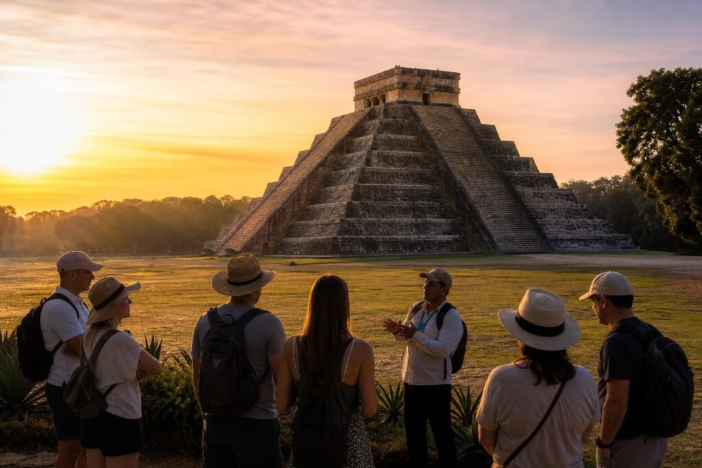 découvrez les avantages de visiter chichen itza dès le matin avec une agence : éviter la foule, profiter de la fraîcheur et vivre une expérience authentique au lever du soleil.