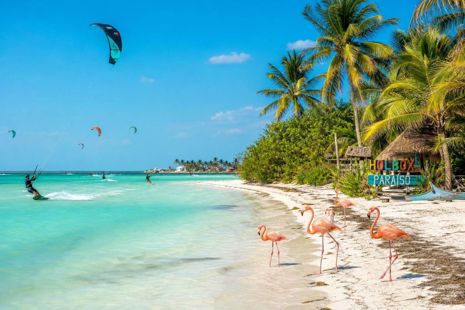 explorez la plage de holbox, un paradis où kitesurf, flamants roses et tranquillité se conjuguent pour une expérience inoubliable.