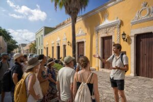 Quelle agence francophone propose une visite guidée du centre historique de Valladolid ?